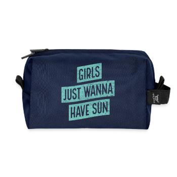 Girls just wanna have sun - gift idea for you - Recycled Toiletry Zip Bag - navy - Front