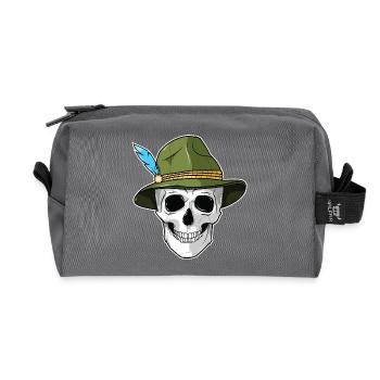 - Totenkopf mit Filzhut - Recycelte Kulturtasche - Anthrazit - Vorne