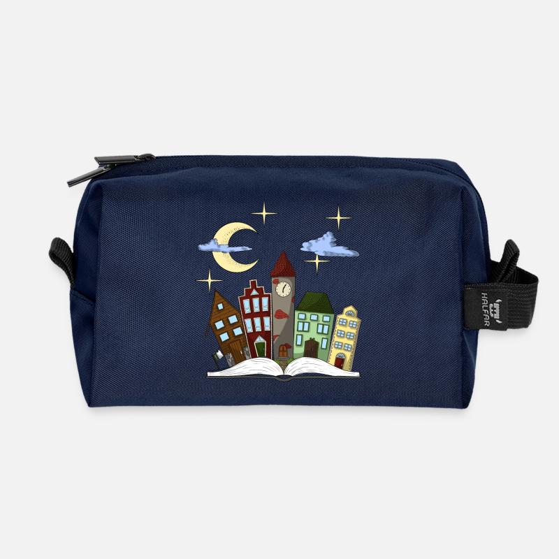 Märchenhafte Stadt der Nächte - Recycelte Kulturtasche - Navy