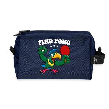 Ping Pong Champion Design Table Tennis and - Recycled Toiletry Zip Bag - navy - Front
