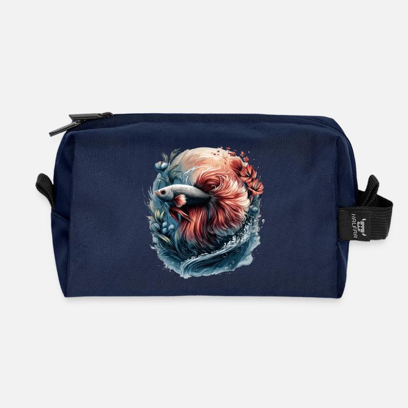 Betta Splendens, Kampffisch Aquarium, Bettafan - Recycelte Kulturtasche - Navy