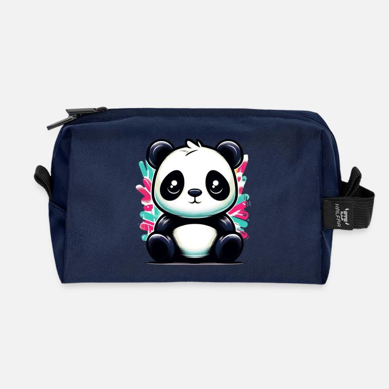 Panda - Recycelte Kulturtasche - Navy