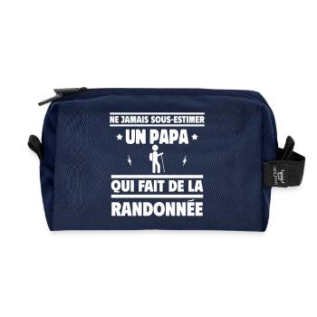 papa qui fait de la randonnée - Trousse de toilette en tissu recyclé - marine - Devant