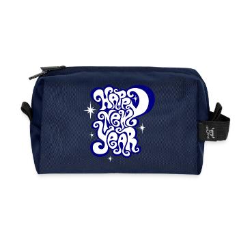 Happy New Year ! Silvester Frohes neues Jahr 2025 - Recycelte Kulturtasche - Navy - Vorne