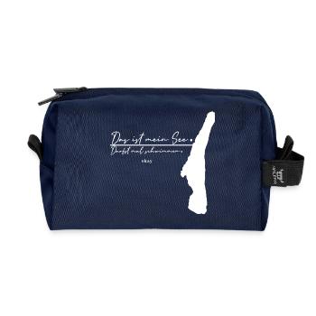 Das ist mein See! // Starnberger See - Liebe - Recycelte Kulturtasche - Navy - Vorne