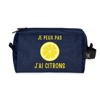 Ich kann nicht, ich habe Zitronen - Recycelte Kulturtasche - Navy - Vorne