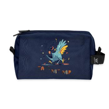  Papagei möchte Tanzen - Recycelte Kulturtasche - Navy - Vorne