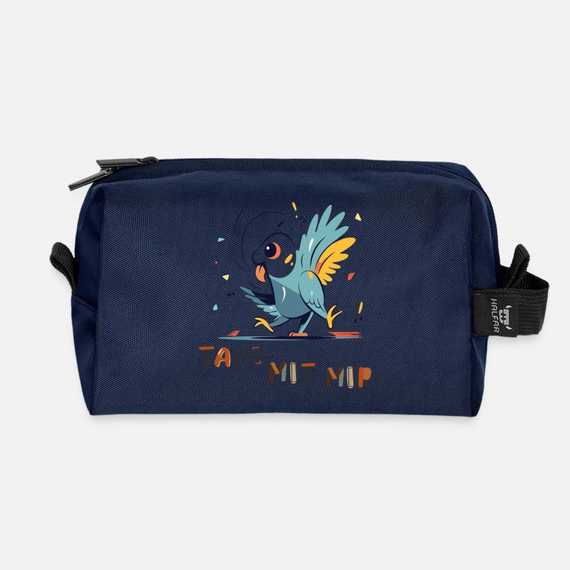  Papagei möchte Tanzen - Recycelte Kulturtasche - Navy