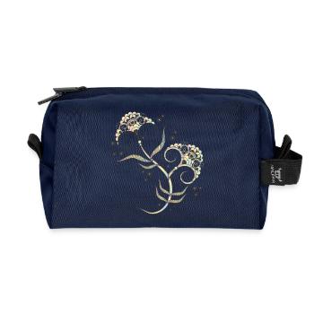Zartes florales Mehndi-Ornament für Achtsamkeit - Recycelte Kulturtasche - Navy - Vorne