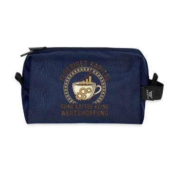 Flüssiges Kapital Kaffee - Büro Humor - Recycelte Kulturtasche - Navy - Vorne