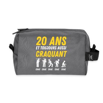 20 Years Vintage Anniversary Humor - Recycled Toiletry Zip Bag - anthracite - Front