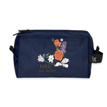 Blumenstrauß Danke - Recycelte Kulturtasche - Navy - Vorne