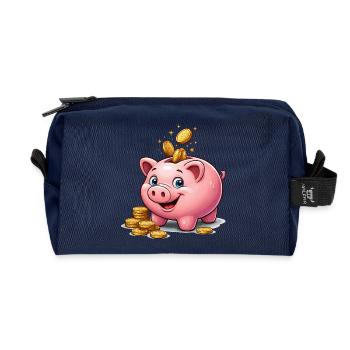 Sparschwein Glücksgold - Recycelte Kulturtasche - Navy - Vorne