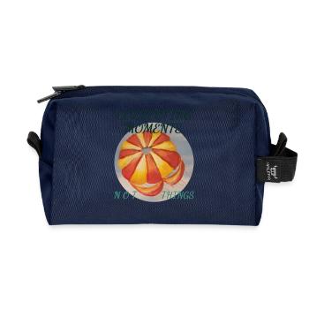 Collecting Moments Not Things - Colorful Parasaili - Recycled Toiletry Zip Bag - navy - Front