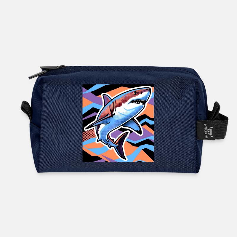 Shark - Recycled Toiletry Zip Bag - navy