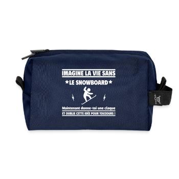 Imagine la vie sans snowboard - Trousse de toilette en tissu recyclé - marine - Devant