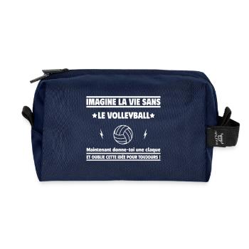 Stell dir ein Leben ohne Volleyball, Volleyball vor - Recycelte Kulturtasche - Navy - Vorne