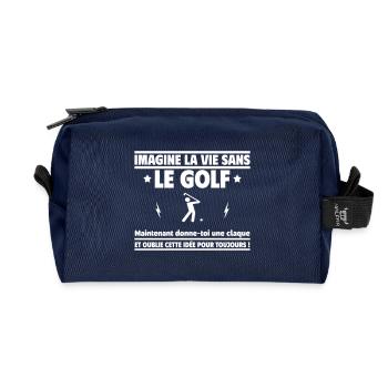 Imagine la vie sans golf, oublie cette idée - Trousse de toilette en tissu recyclé - marine - Devant