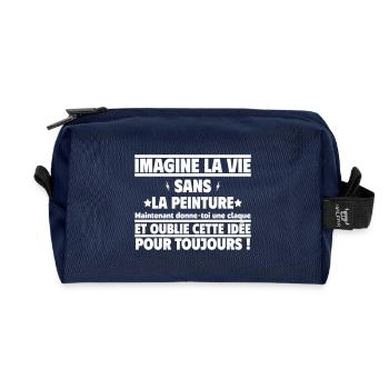 Sans la peinture, la vie manque de couleurs - Trousse de toilette en tissu recyclé - marine - Devant