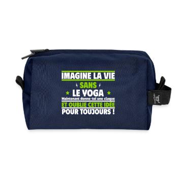 imagine la vie sans le yoga - Trousse de toilette en tissu recyclé - marine - Devant