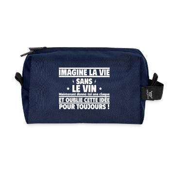 imagine la vie sans le vin - Trousse de toilette en tissu recyclé - marine - Devant
