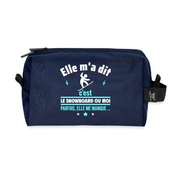 elle m a dit le snowboard - Trousse de toilette en tissu recyclé - marine - Devant