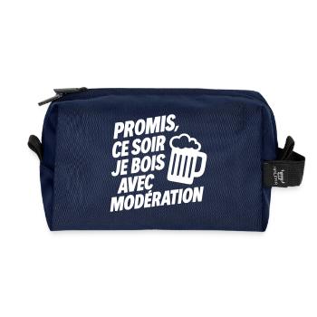 Promis Ce Soir J’Arrête De Boire - Trousse de toilette en tissu recyclé - marine - Devant
