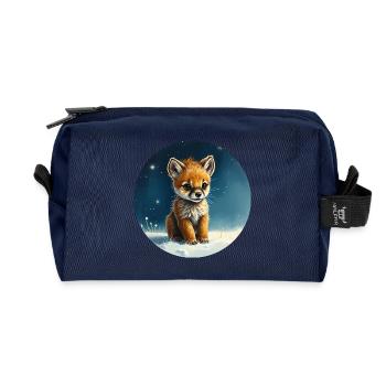Kleiner Fuchs unter den Sternen - Recycelte Kulturtasche - Navy - Vorne