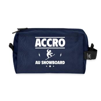 accro au snowboard - Trousse de toilette en tissu recyclé - marine - Devant