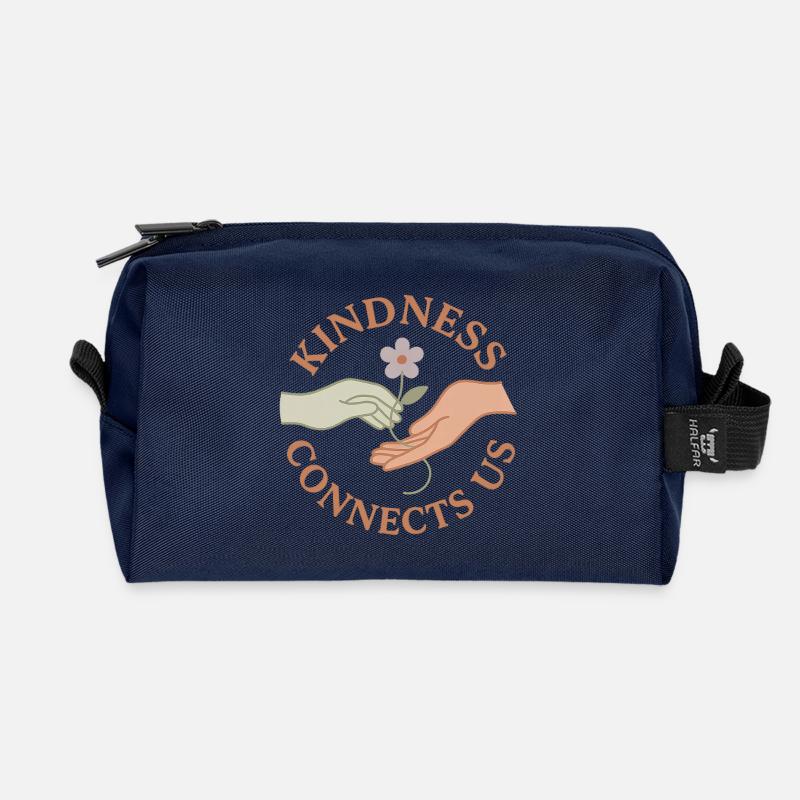 Freundlichkeit verbindet uns - Recycelte Kulturtasche - Navy