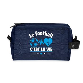 le football c est la vie - Trousse de toilette en tissu recyclé - marine - Devant