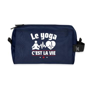 le yoga c est la vie,Yoga,Yogi,Sport - Trousse de toilette en tissu recyclé - marine - Devant