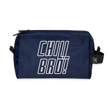 Chill BRO! - Recycelte Kulturtasche - Navy - Vorne