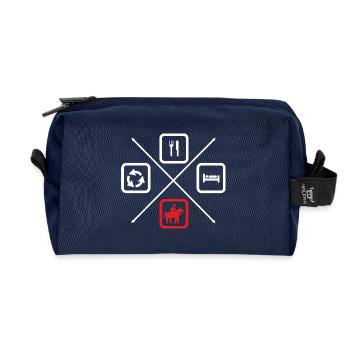 The life cycle of a rider, rider, riding - Recycled Toiletry Zip Bag - navy - Front