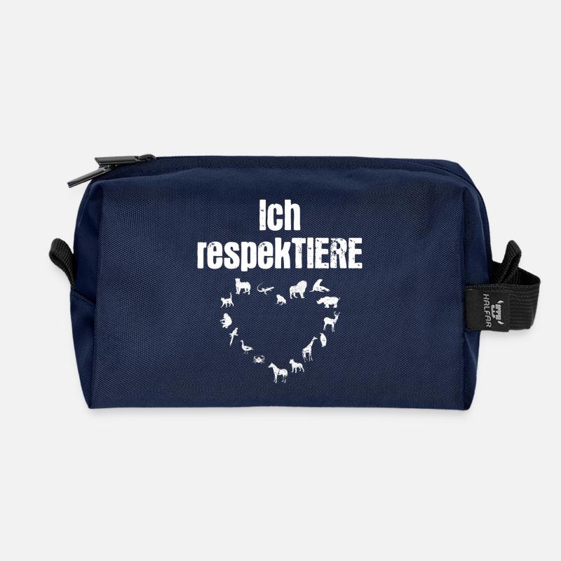 Ich respekTIERE - Recycelte Kulturtasche - Navy