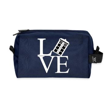 Love schwarz - Recycelte Kulturtasche - Navy - Vorne
