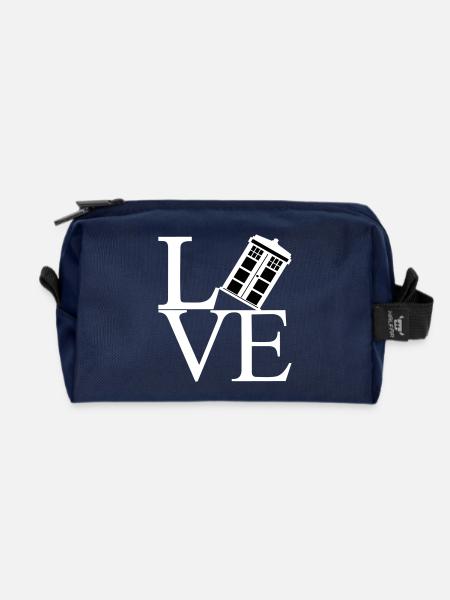 Love schwarz - Recycelte Kulturtasche - Navy