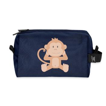 Affe - Recycelte Kulturtasche - Navy - Vorne