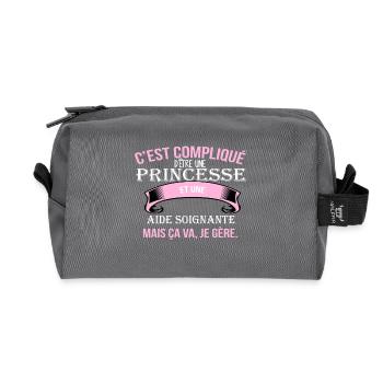 Aide soignante - Trousse de toilette en tissu recyclé - anthracite - Devant