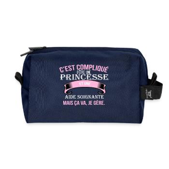 Aide soignante - Trousse de toilette en tissu recyclé - marine - Devant