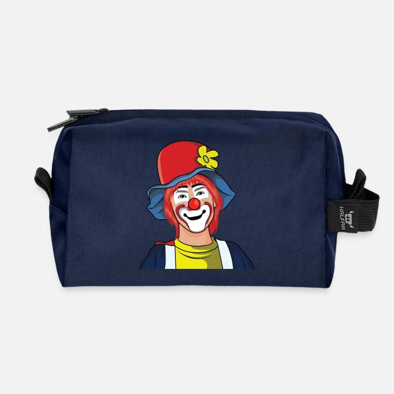 clown - Recycled Toiletry Zip Bag - navy