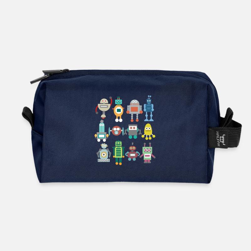Nerd Roboter Retro lustig Geschenk Technik spielen - Recycelte Kulturtasche - Navy