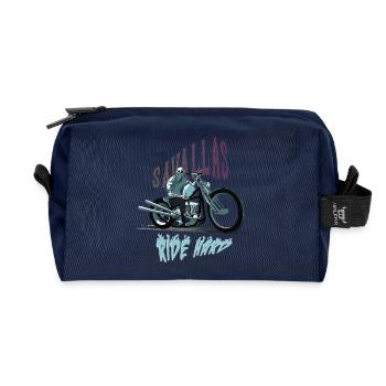 Raide Hard dark background - Recycelte Kulturtasche - Navy - Vorne