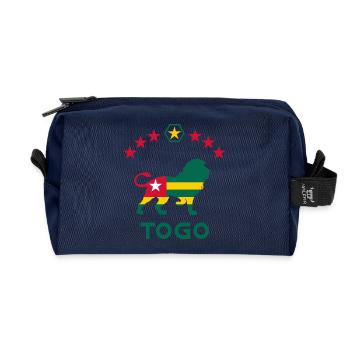 Togo Lion Flag Design / Lome Gift Africa - Recycled Toiletry Zip Bag - navy - Front