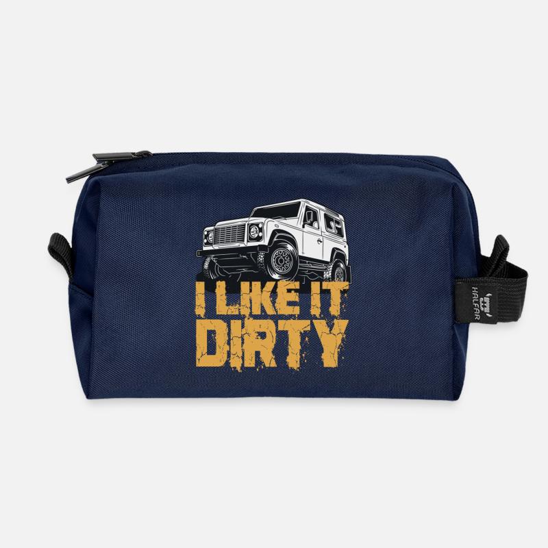 defender I like Dirty - Recycelte Kulturtasche - Navy