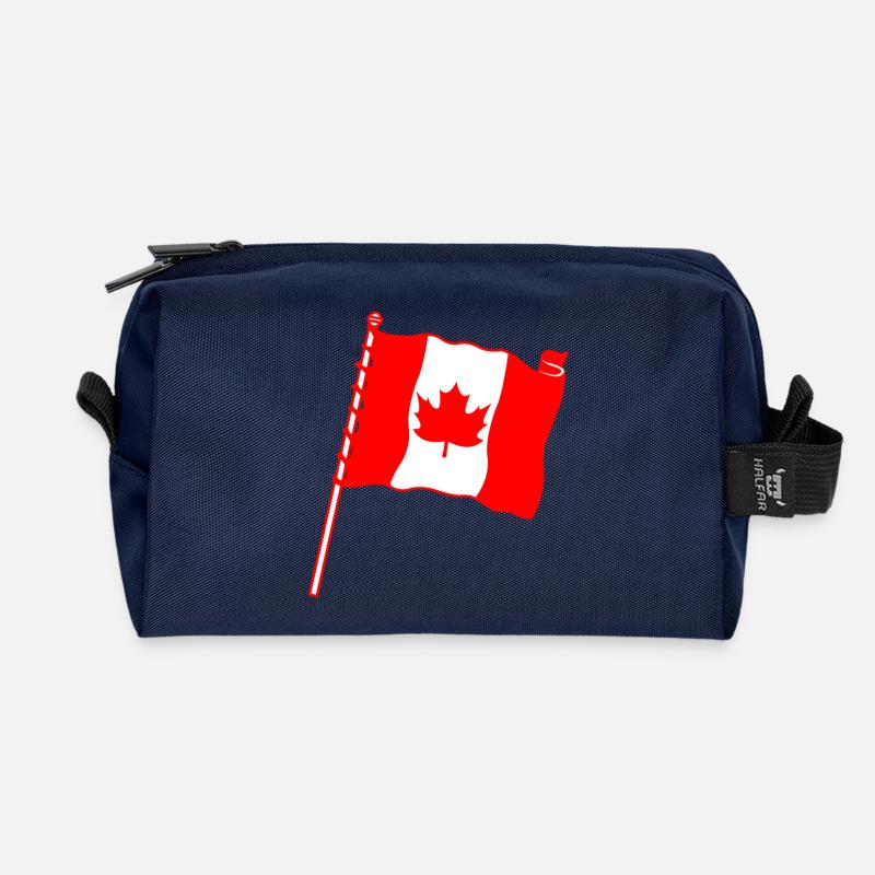 Drapeau : Feuille d’érable du Canada - Trousse de toilette en tissu recyclé - marine