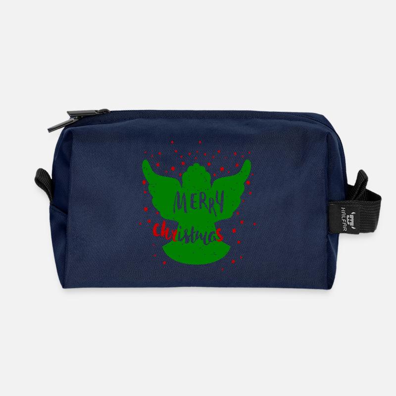 Engel Merry Christmas - Recycelte Kulturtasche - Navy