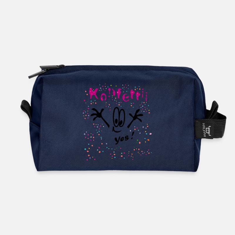 Konfetti Karneval Comic - Recycelte Kulturtasche - Navy