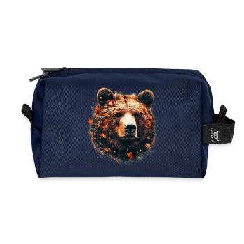 Bear - Recycled Toiletry Zip Bag - navy - Front