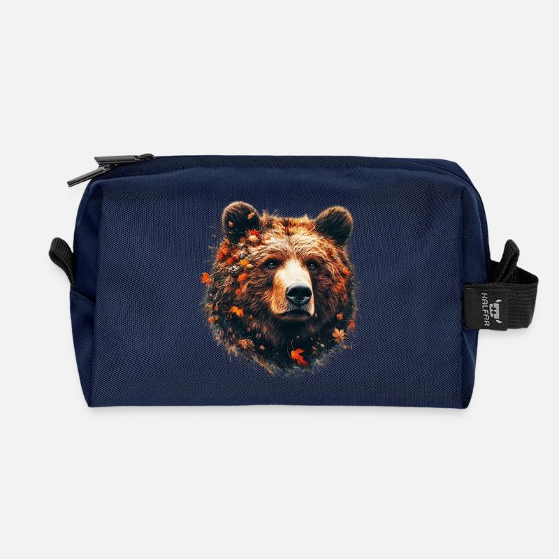 Bär - Recycelte Kulturtasche - Navy